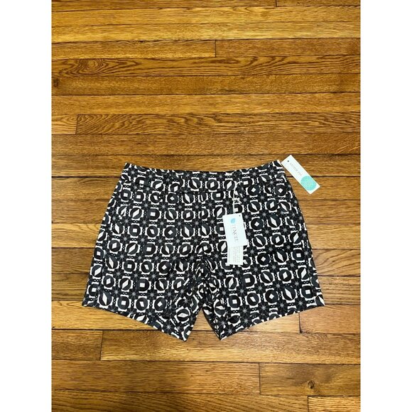 Level 99 Linen Blend Shorts Cindie Printed Dark Gray Women's Size 4 Inseam 4.5" - Picture 1 of 5